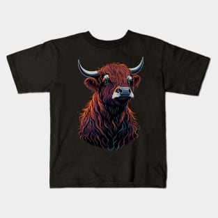 Scottish Highland Cow Kids T-Shirt